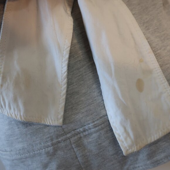 Womens Victoria Beckham Gray White Tie Cuff Bow Pullover Sweatshirt Top L - Picture 11 of 15